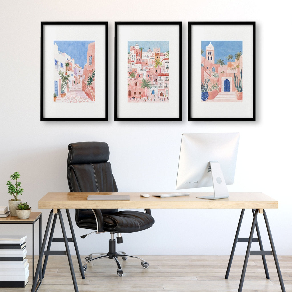 Large Wall Framed Art | Set of 3 Beach Decor Wall art Prints
