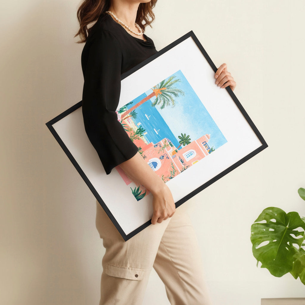 Large Wall Pictures Living Room | Set of 3 Beach Decor Wall art Prints