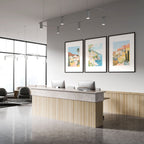 Large Wall Pictures | Set of 3 Beach Decor Wall art Prints