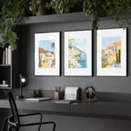 Large Wall Pictures | Set of 3 Beach Decor Wall art Prints