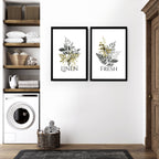 Laundry room decor accessories | set of 2 wall art prints