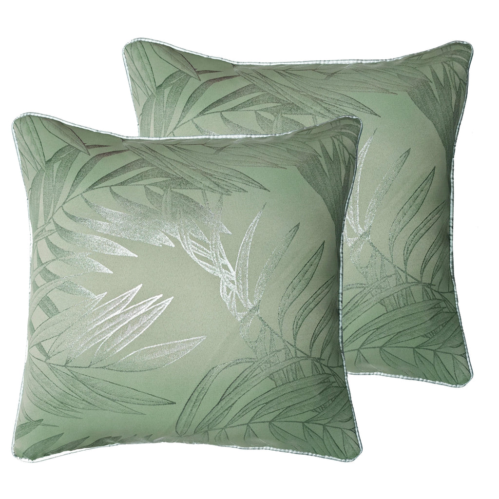 OLIVIA ROCCO Leaf Sparkle 2 Pack Cushion Covers Leaf Sage Green Modern Decorative Throw Pillow Cases for Sofa or Bed Set - Nest UK