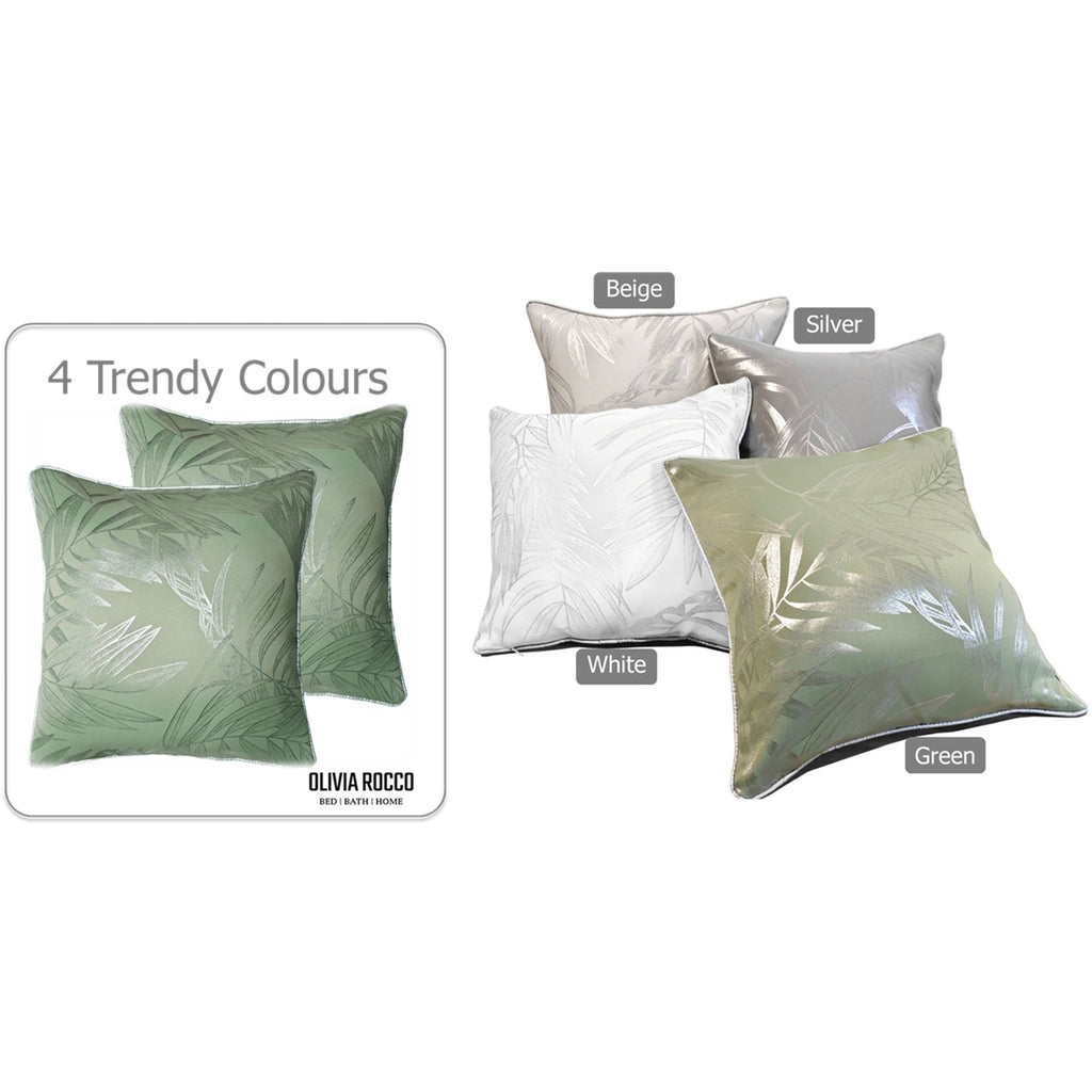 OLIVIA ROCCO Leaf Sparkle 2 Pack Cushion Covers Leaf Sage Green Modern Decorative Throw Pillow Cases for Sofa or Bed Set - Nest UK