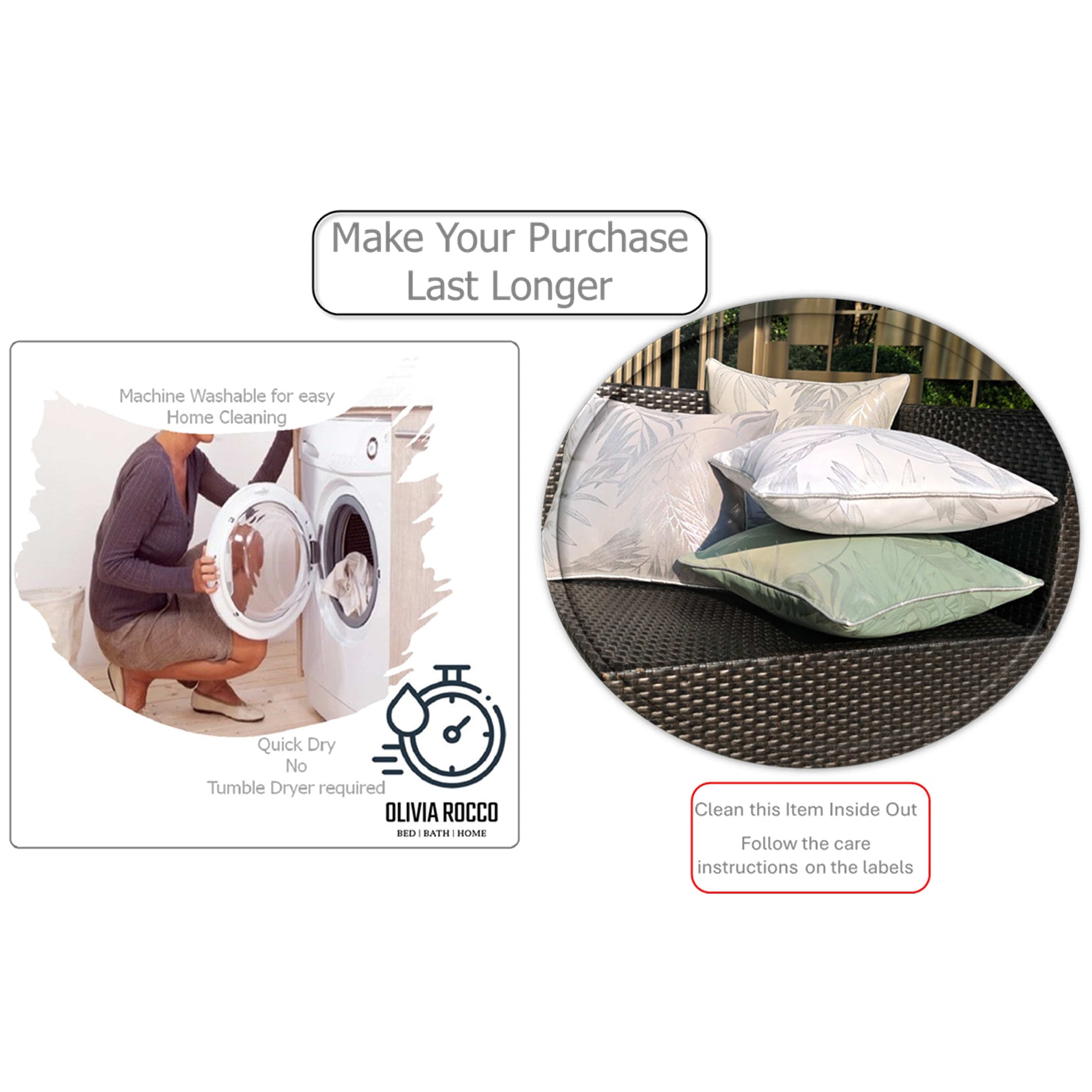 OLIVIA ROCCO Leaf Sparkle 2 Pack Cushion Covers Leaf Sage Green Modern Decorative Throw Pillow Cases for Sofa or Bed Set - Nest UK