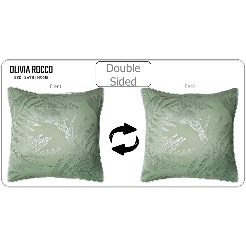 OLIVIA ROCCO Leaf Sparkle 2 Pack Cushion Covers Leaf Sage Green Modern Decorative Throw Pillow Cases for Sofa or Bed Set - Nest UK