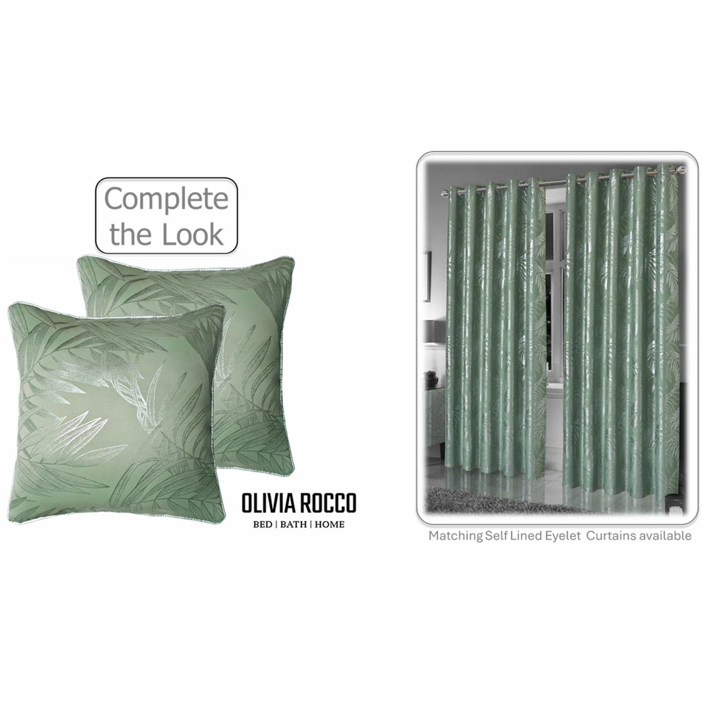OLIVIA ROCCO Leaf Sparkle 2 Pack Cushion Covers Leaf Sage Green Modern Decorative Throw Pillow Cases for Sofa or Bed Set - Nest UK