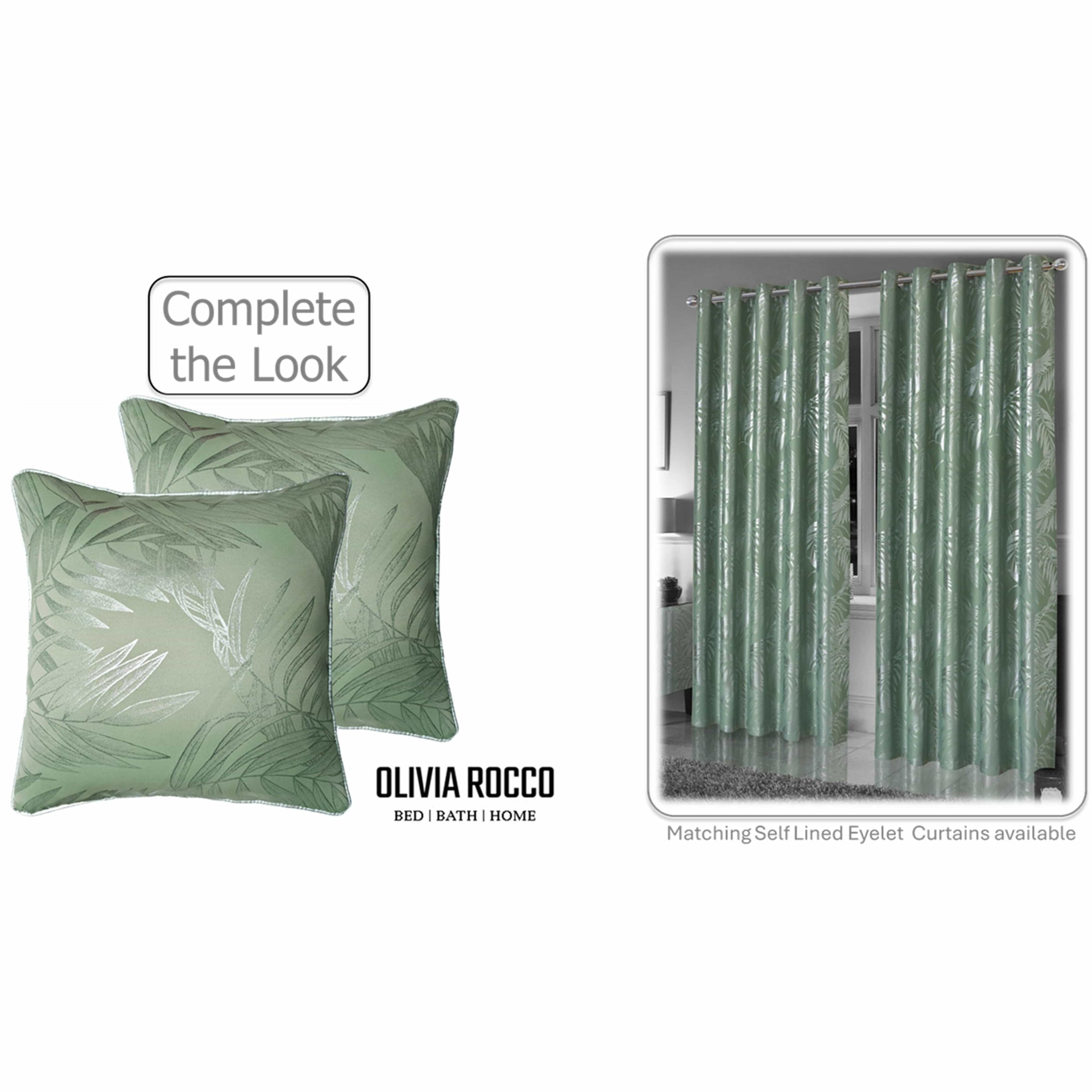 OLIVIA ROCCO Leaf Sparkle 2 Pack Cushion Covers Leaf Sage Green Modern Decorative Throw Pillow Cases for Sofa or Bed Set - Nest UK