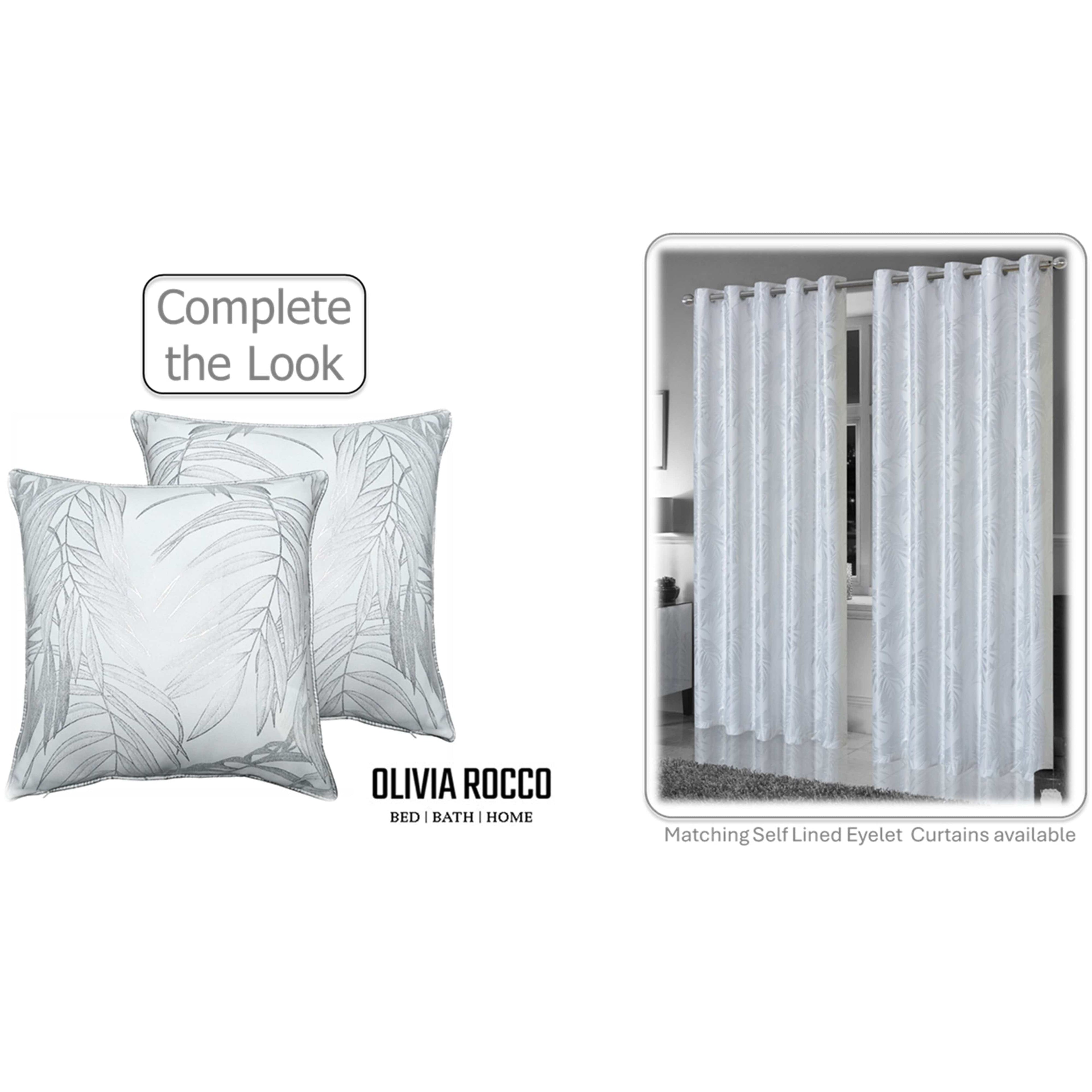 OLIVIA ROCCO Leaf Sparkle Set Of 2 Cushion Covers Leaf White Modern Decorative Throw Pillow Cases For Sofa And Bed Decor - Nest UK