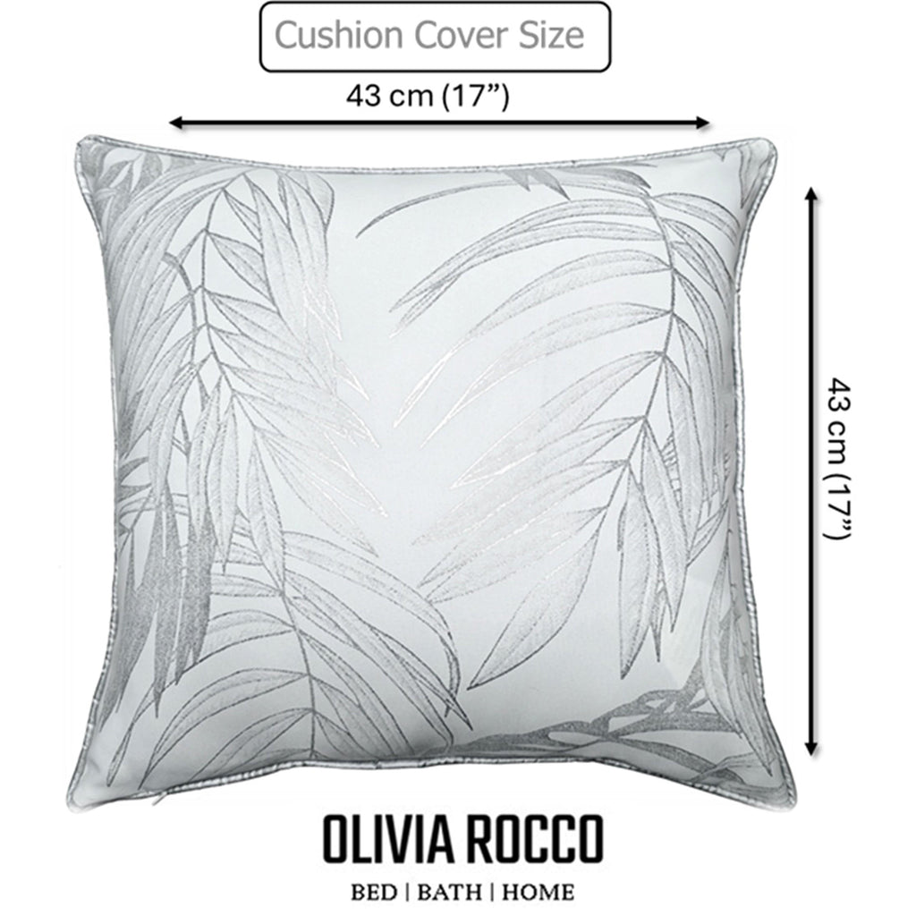OLIVIA ROCCO Leaf Sparkle Set Of 2 Cushion Covers Leaf White Modern Decorative Throw Pillow Cases For Sofa And Bed Decor - Nest UK