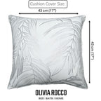 OLIVIA ROCCO Leaf Sparkle Set Of 2 Cushion Covers Leaf White Modern Decorative Throw Pillow Cases For Sofa And Bed Decor - Nest UK