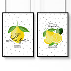 Lemons print | Set of 2 wall art prints