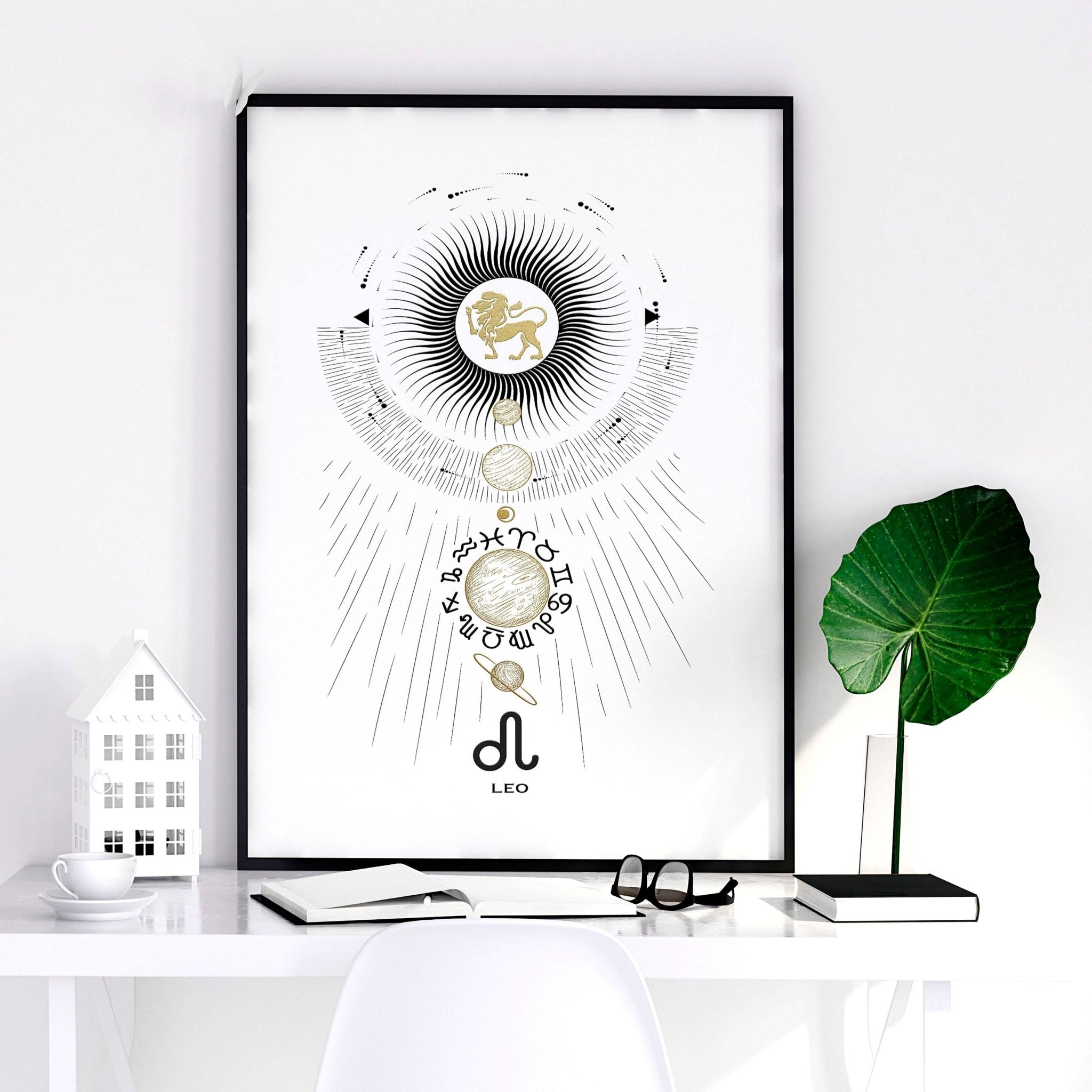 Leo zodiac sign wall art print