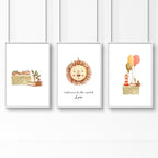 Animal wall art for Nursery | set of 3 wall art prints