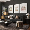 Living Room Paintings | Set of 3 Moroccan Inspired Wall art Prints