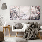 Living Room Picture Wall | Set of 3 Chinoiserie Wall art Prints