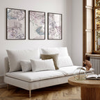 Set of 3 wall art for living room | set of 3 Chinoiserie wall art