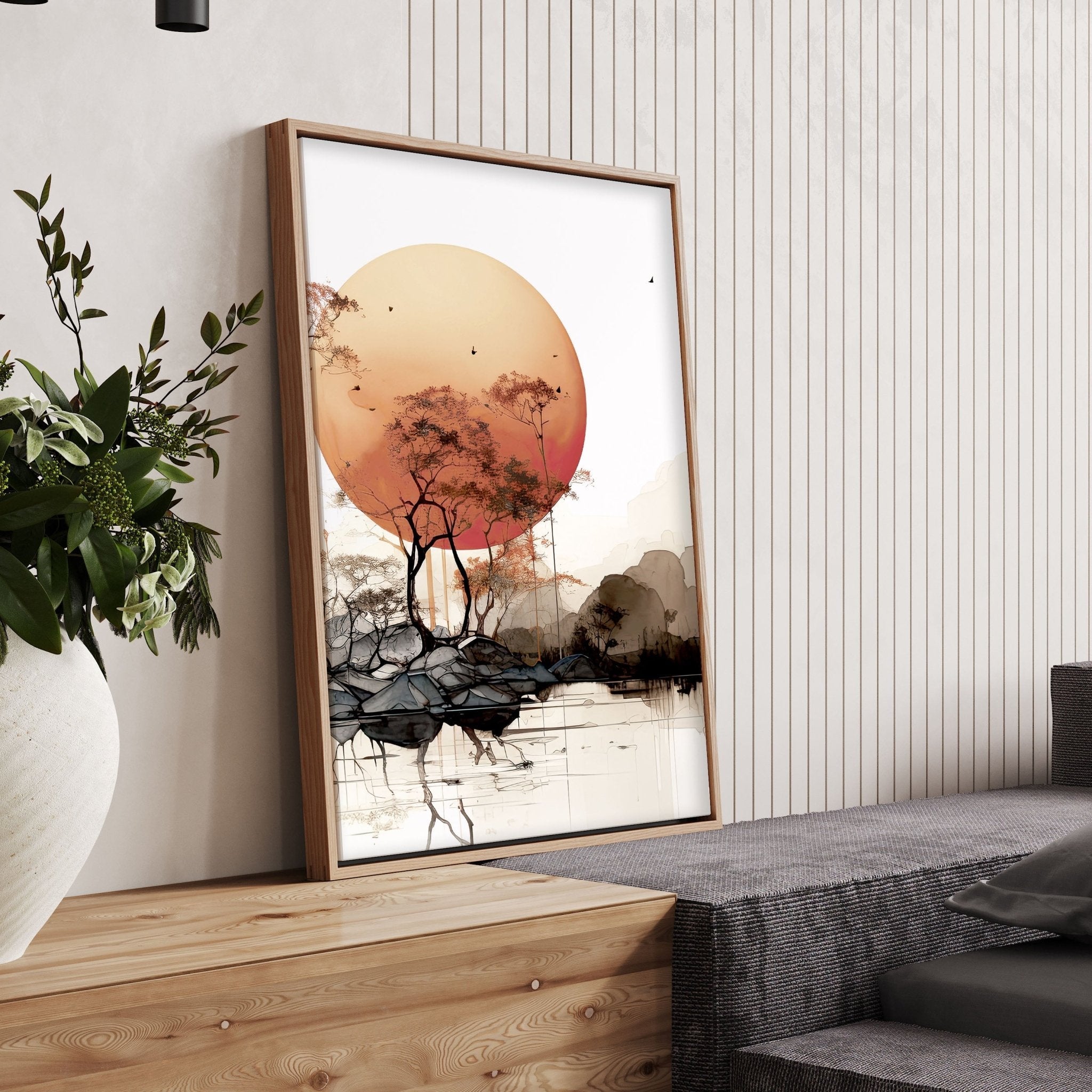 Living Room Wall Decor | Set of 3 Asian Inspired Wall art Prints