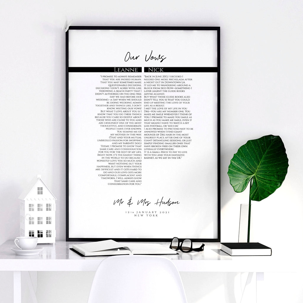 Love prints as a wedding anniversary gift wall art print
