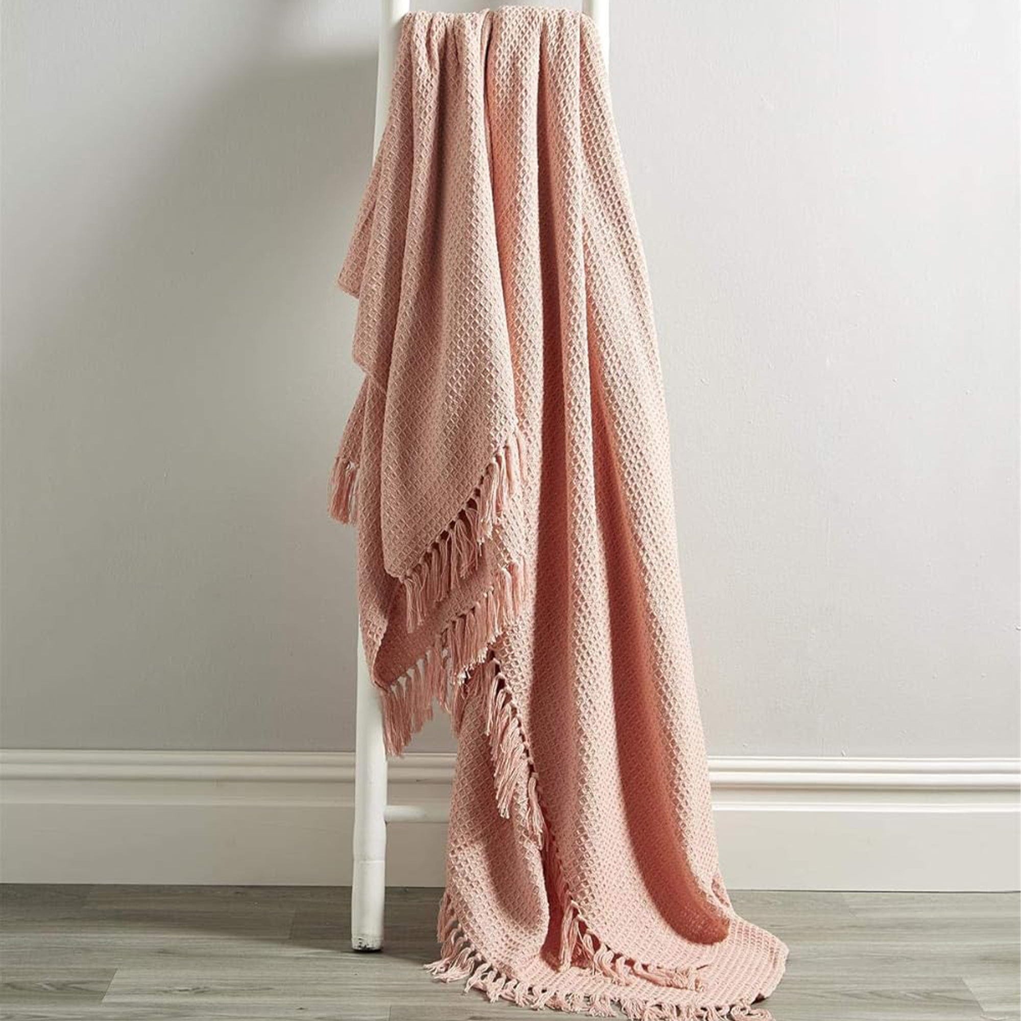 OLIVIA ROCCO Cotton Throw Super Soft Lightweight Eco Friendly Recycled Cotton For Sofa Bed Chair Calming Colours Home Decor - Nest UK