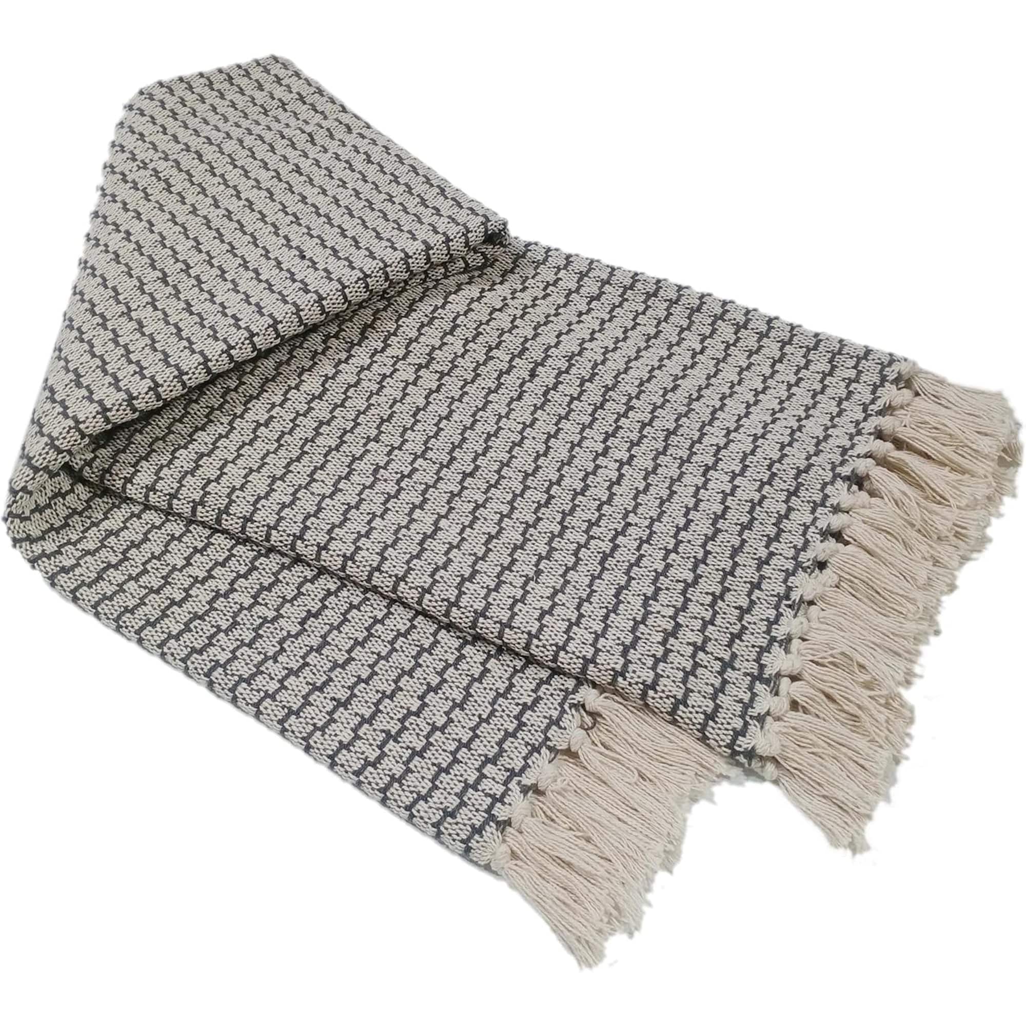 OLIVIA ROCCO Cotton Throw Super Soft Lightweight Eco Friendly Recycled Cotton For Sofa Bed Chair Calming Colours Home Decor - Nest UK