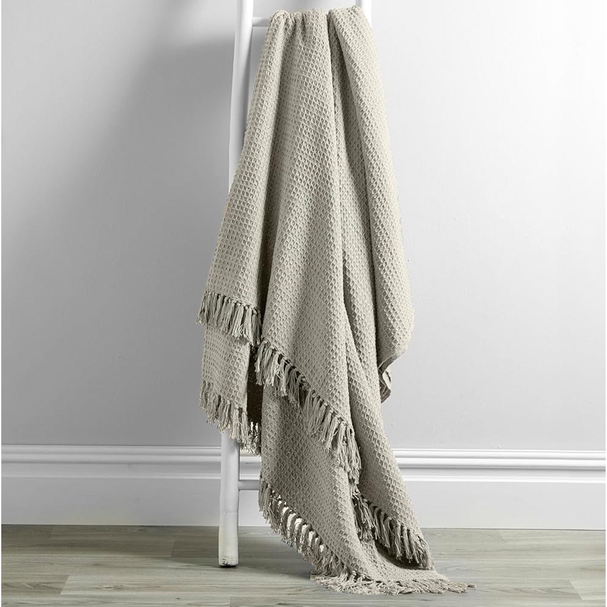 OLIVIA ROCCO Cotton Throw Super Soft Lightweight Eco Friendly Recycled Cotton For Sofa Bed Chair Calming Colours Home Decor - Nest UK