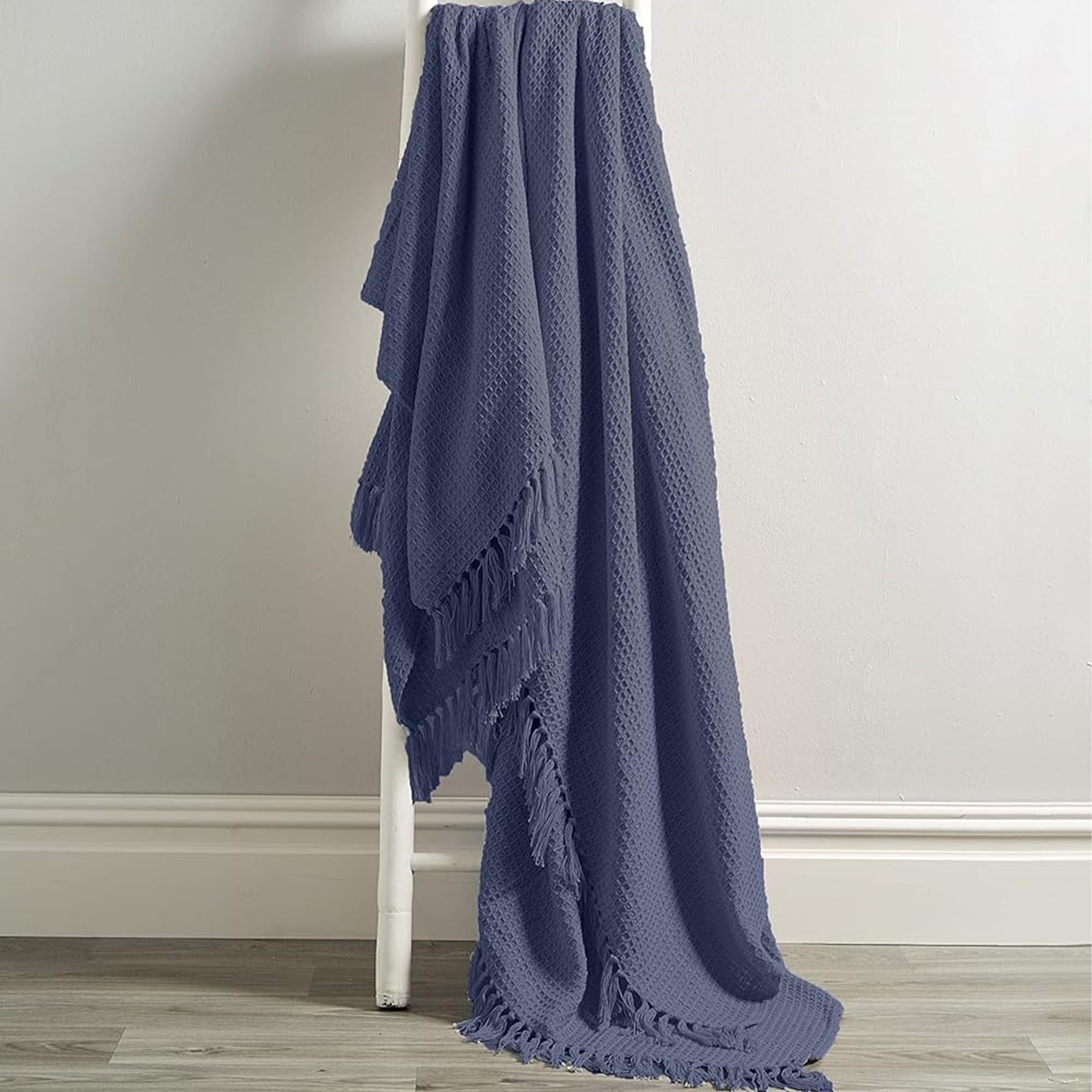 OLIVIA ROCCO Cotton Throw Super Soft Lightweight Eco Friendly Recycled Cotton For Sofa Bed Chair Calming Colours Home Decor - Nest UK