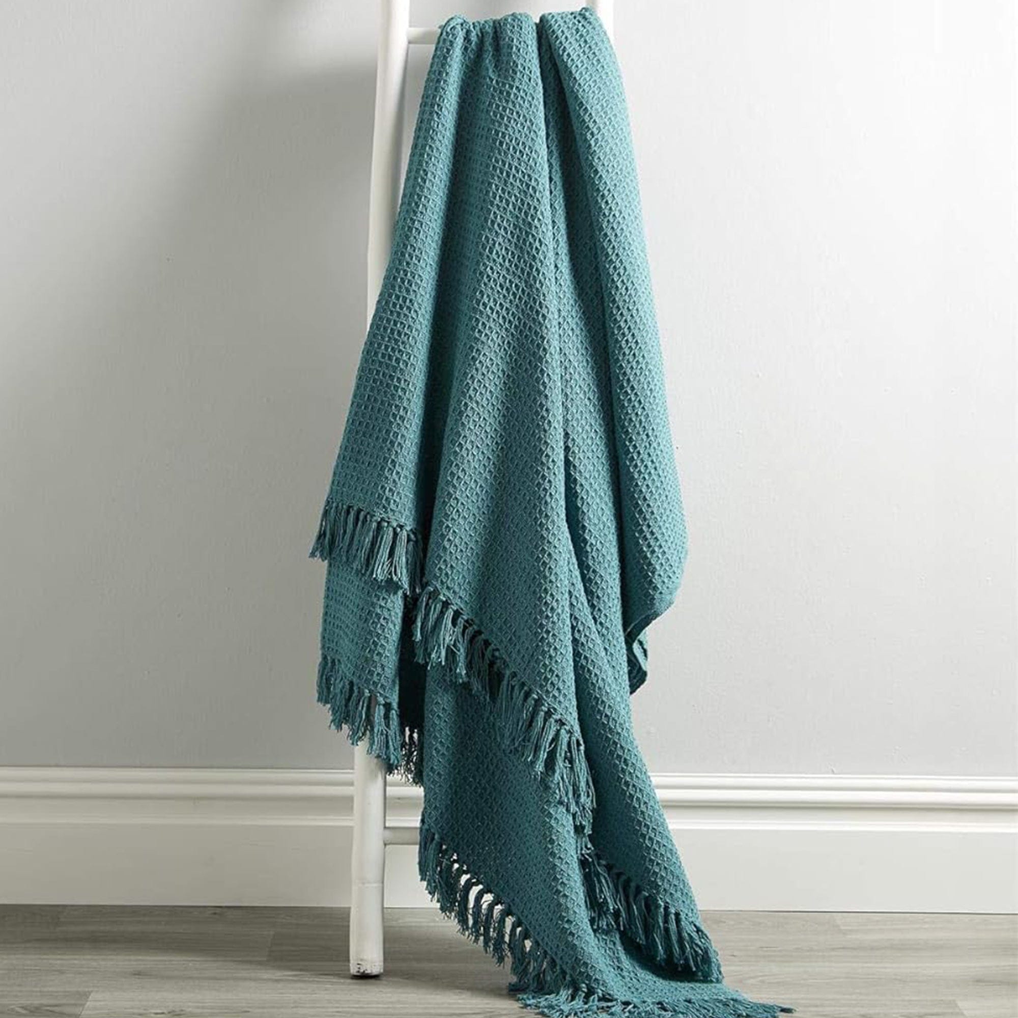 OLIVIA ROCCO Cotton Throw Super Soft Lightweight Eco Friendly Recycled Cotton For Sofa Bed Chair Calming Colours Home Decor - Nest UK