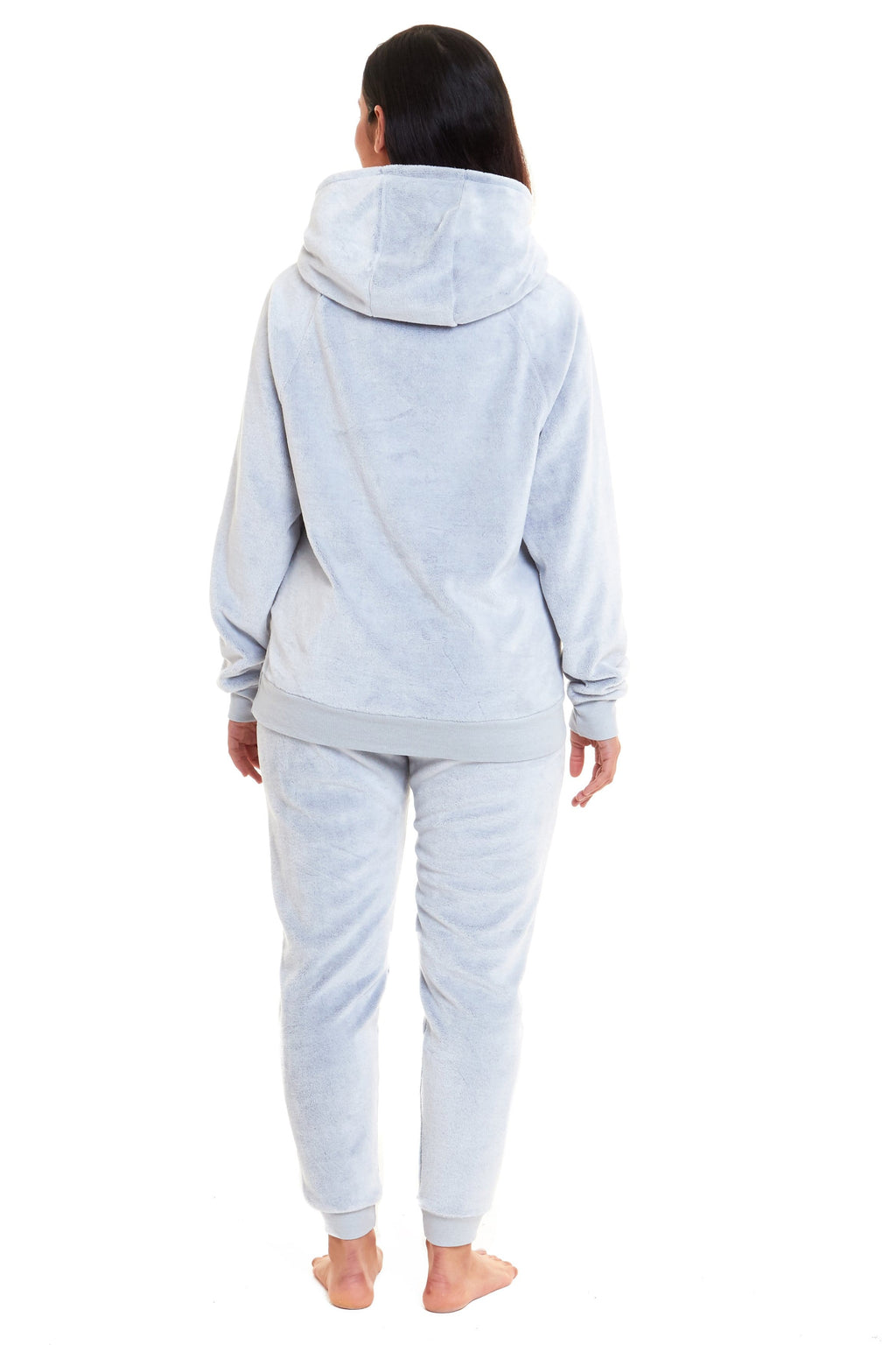 OLIVIA ROCCO Matching Mother Daughter Raccoon Fleece Hooded Pyjama Set With Sherpa Lining And Embroidered Design For Family Bonding