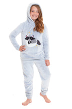 OLIVIA ROCCO Matching Mother Daughter Raccoon Fleece Hooded Pyjama Set With Sherpa Lining And Embroidered Design For Family Bonding