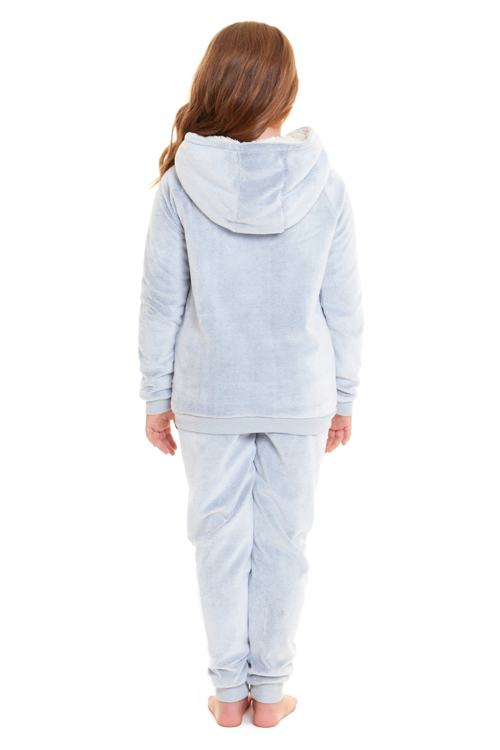 OLIVIA ROCCO Matching Mother Daughter Raccoon Fleece Hooded Pyjama Set With Sherpa Lining And Embroidered Design For Family Bonding