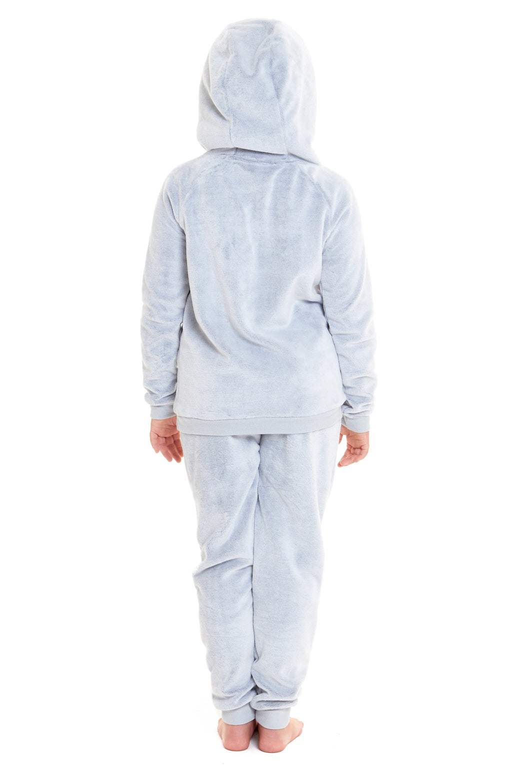OLIVIA ROCCO Matching Mother Daughter Raccoon Fleece Hooded Pyjama Set With Sherpa Lining And Embroidered Design For Family Bonding