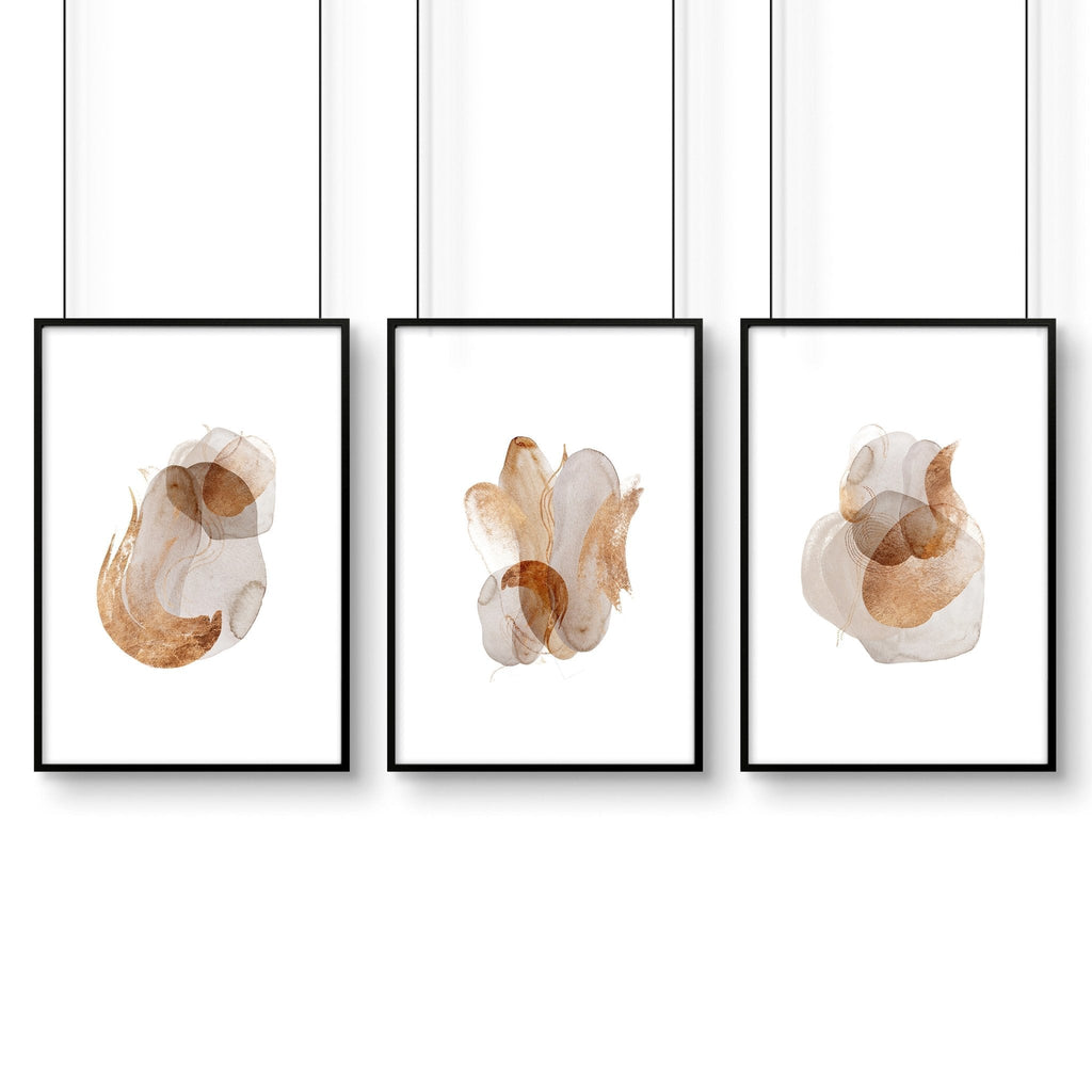 Set of 3 wall art Mid century modern style