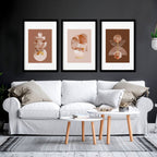 Mid century modern artwork | set of 3 framed wall art prints