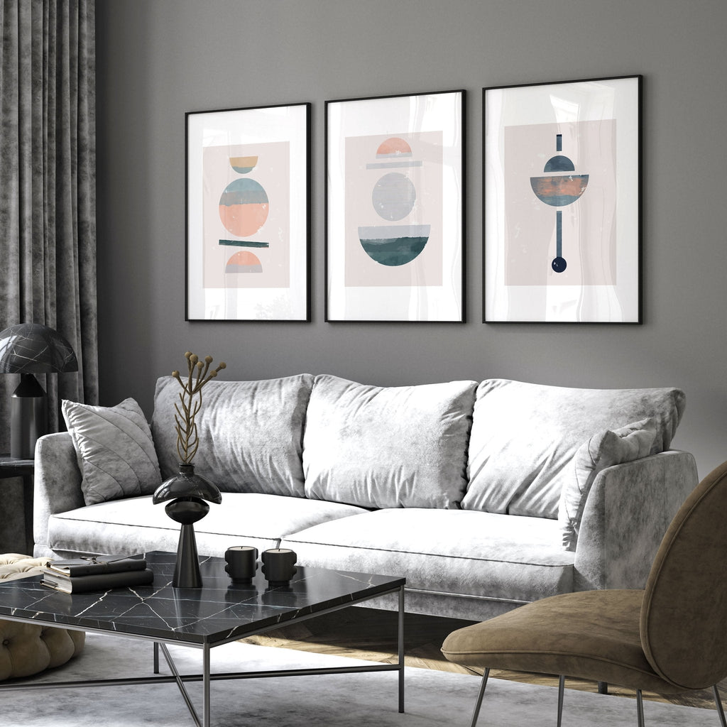 Abstract art for wall | set of 3 framed wall art