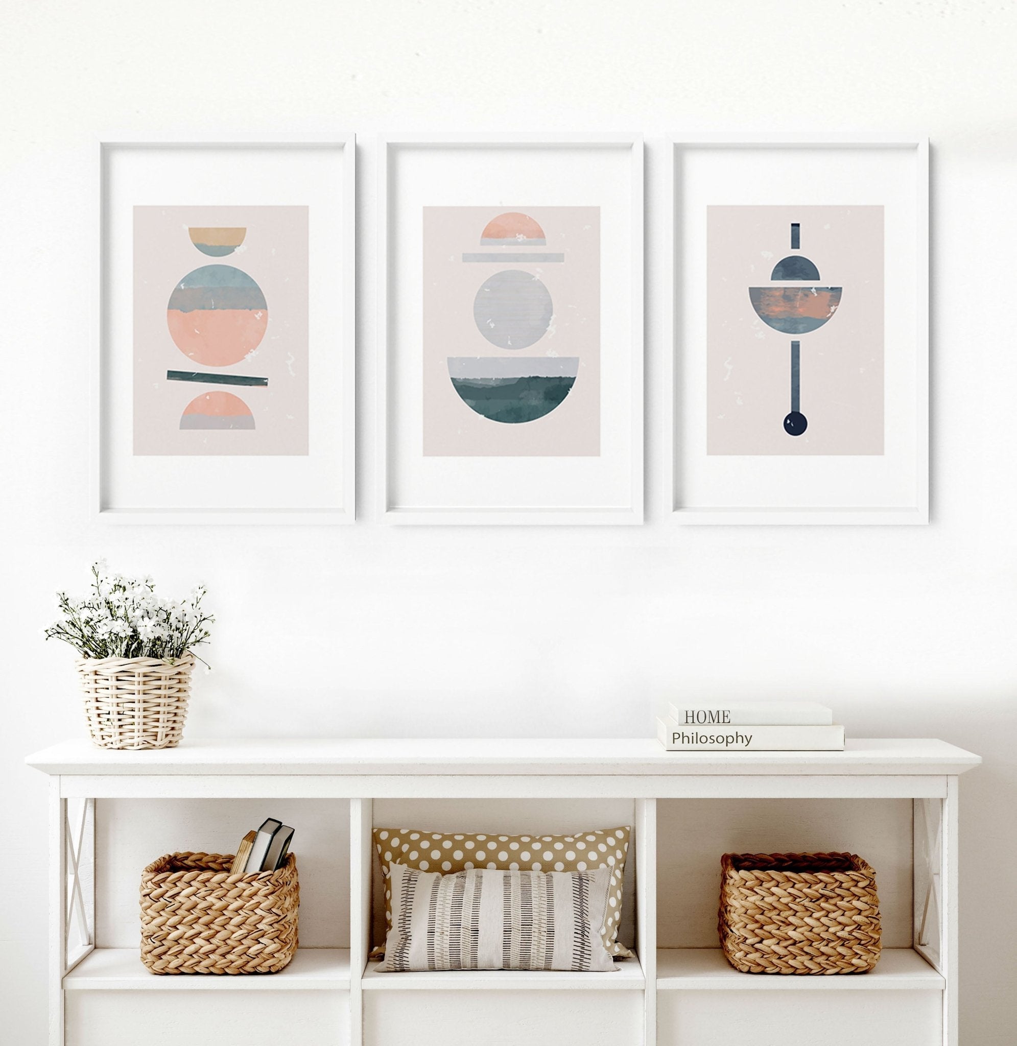 Abstract art for wall | set of 3 framed wall art