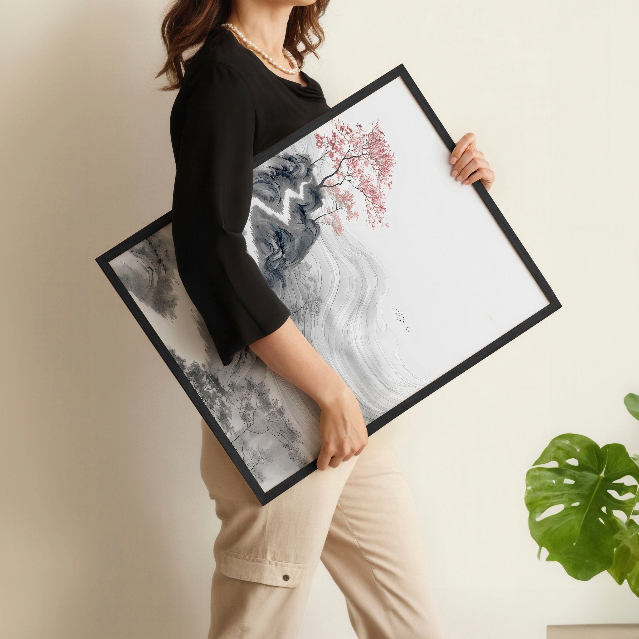 Modern Living Room Art | Set of 3 Asian Inspired Wall art Prints