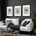 Framed large wall art | set of 3 Modern mid century wall art