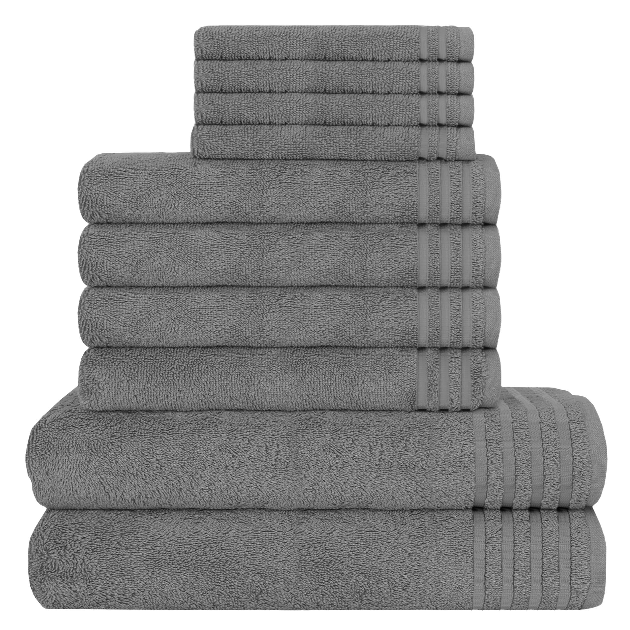 10 Piece Monaco Luxury Egyptian Cotton Towel Set 500 GSM with 4 Face Towels 4 Hand Towels 2 Bath Towels for Bathroom by OLIVIA ROCCO