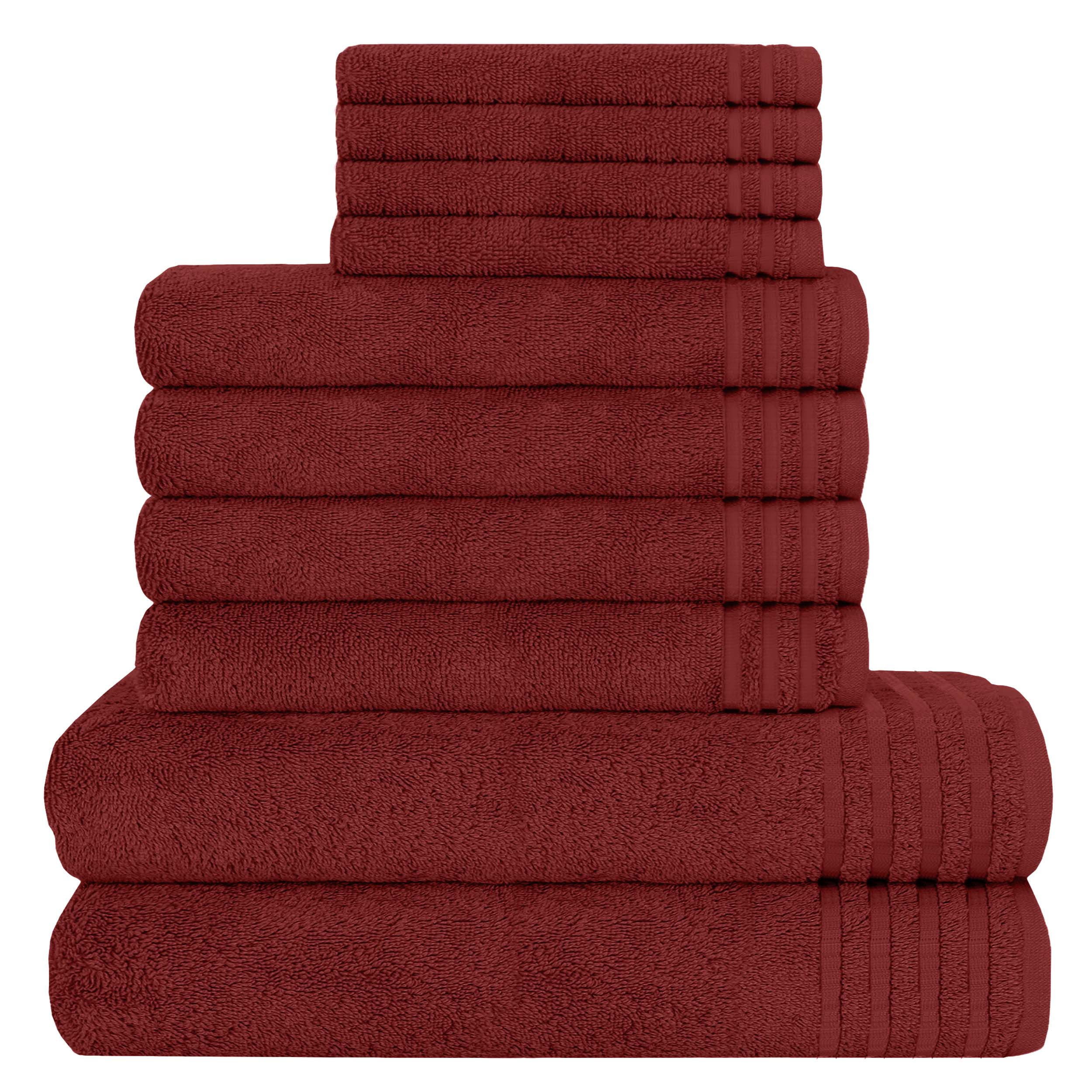 10 Piece Monaco Luxury Egyptian Cotton Towel Set 500 GSM with 4 Face Towels 4 Hand Towels 2 Bath Towels for Bathroom by OLIVIA ROCCO