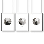 Moon phases wall art | Home office decor set of 3 prints