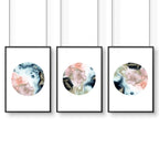 Phases of the moon print | set of 3 wall art for living room