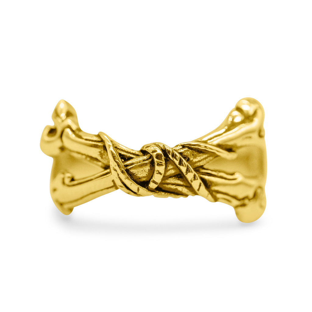 Gold The Tethered Remains Bone Ring