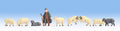 Shepard with Sheep (8) - Terrarium Figures - 18210