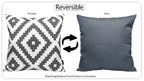 OLIVIA ROCCO Nairobi Charcoal Waterproof Cushion Covers 43 x 43 Cm Reversible Breathable Indoor Outdoor Patio Garden Sofa Bed Chair