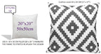 OLIVIA ROCCO Nairobi Charcoal Waterproof Cushion Covers 43 x 43 Cm Reversible Breathable Indoor Outdoor Patio Garden Sofa Bed Chair