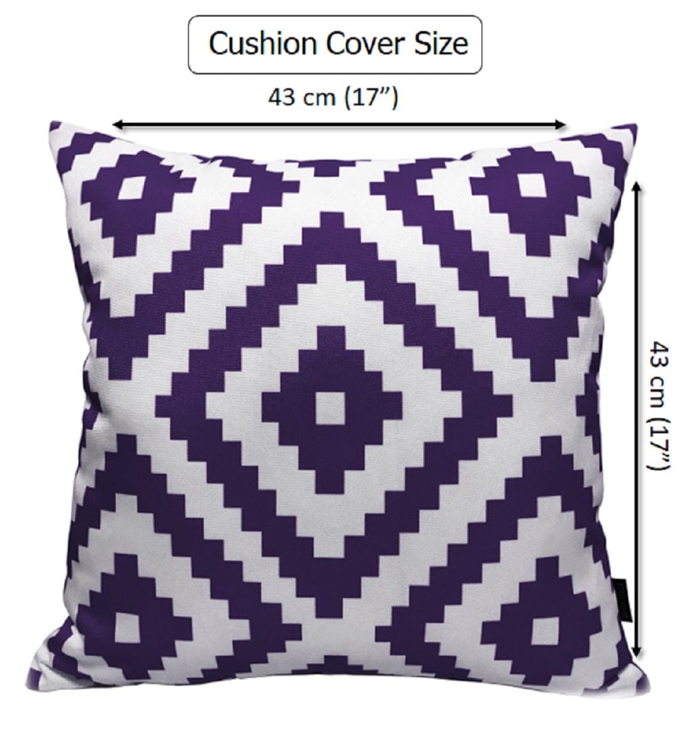 OLIVIA ROCCO Outdoor Scatter Cushion Covers Nairobi Purple 43 X 43 cm Waterproof Weather Resistant for Garden Patio Beach Indoor - Nest UK