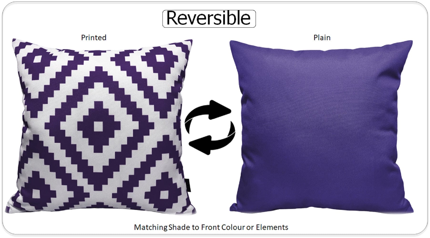 OLIVIA ROCCO Outdoor Scatter Cushion Covers Nairobi Purple 43 X 43 cm Waterproof Weather Resistant for Garden Patio Beach Indoor - Nest UK
