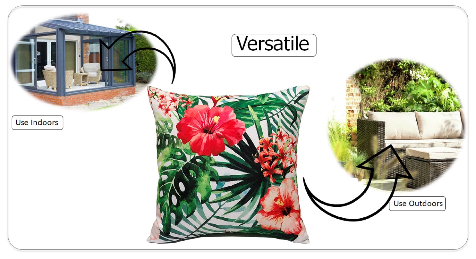 OLIVIA ROCCO Gardenia Waterproof Cushion Covers 43 x 43 cm, Reversible, Breathable, Indoor and Outdoor Use For Patio, Garden, Sofa, Bed, Chair - Nest UK