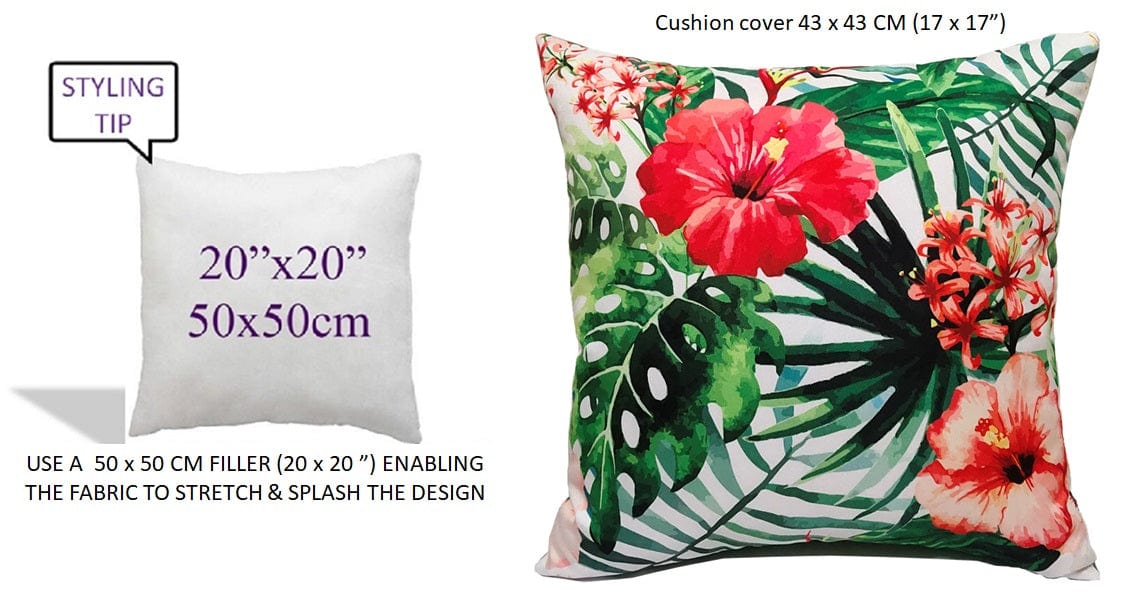 OLIVIA ROCCO Gardenia Waterproof Cushion Covers 43 x 43 cm, Reversible, Breathable, Indoor and Outdoor Use For Patio, Garden, Sofa, Bed, Chair - Nest UK