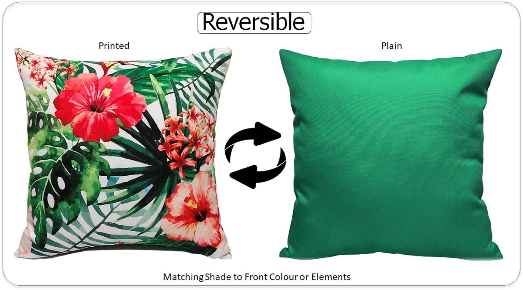 OLIVIA ROCCO Gardenia Waterproof Cushion Covers 43 x 43 cm, Reversible, Breathable, Indoor and Outdoor Use For Patio, Garden, Sofa, Bed, Chair - Nest UK